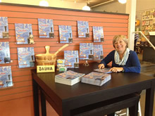 Sheryl Peterson at a book signing for The Best Part of a Sauna